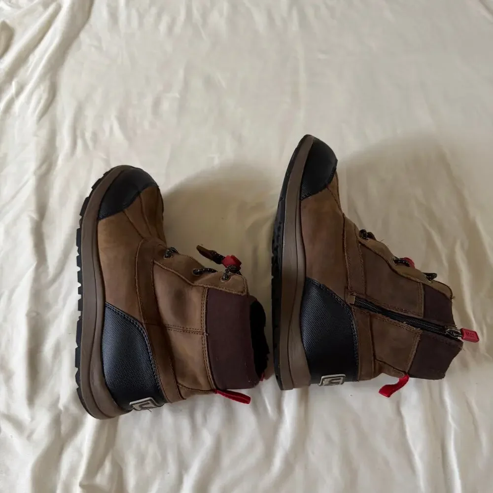 UGG Kids Turlock Weather Boot Waterproof Leather Fleece Lined Boys Sz 4